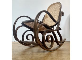 Bentwood Rocker With Caning, Made In Tawain
