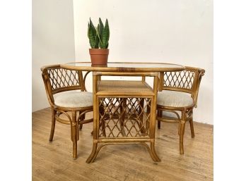 Boho Style Bamboo Kitchenette Set Table For 2