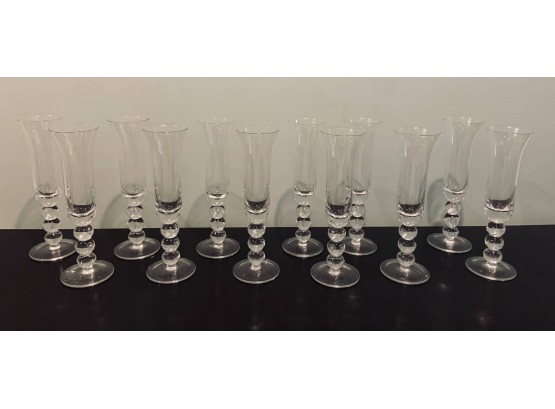 Lot Of 12 Glasses With Stacked Ball Stems