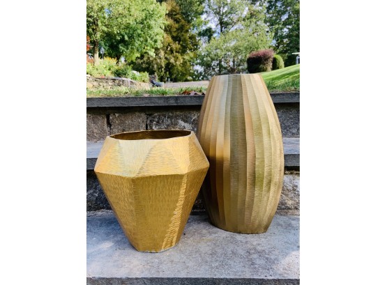 Pair Of Gold Vases