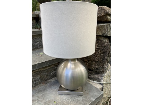 Contemporary Silver Round Lamp