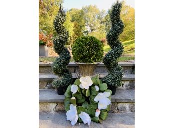Topiaries And Lovely Wreath