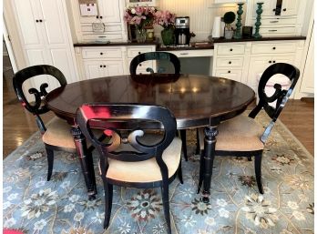 Informal Dining Table With Leaves And Set Of 6 Chairs