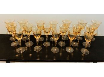 18 Amber Colored Wine Glasses