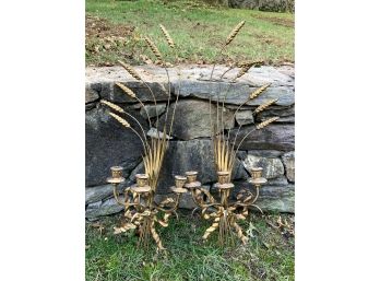 French Country  Wheat Stalk Wall Candelabra