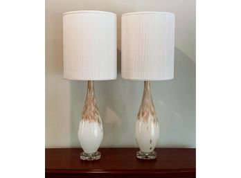Pair Of Lamps With Sparkle Swirl