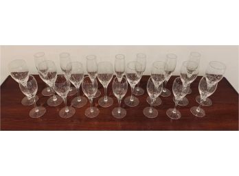 Lovely Etched Stemware Grouping