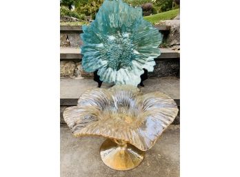 Wavy Art Deco Platter And Cake Stand