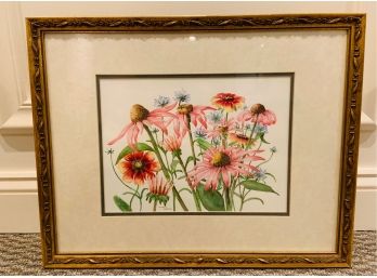 Signed Rhonda Shaf Floral Watercolor