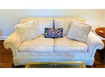 High Quality Classic Beige Sofa With Fringe