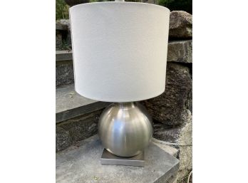 Contemporary Silver Round Lamp