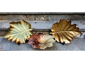 2 Leaf Platters And Bowl