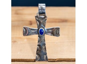 Sterling Cross With Lapis