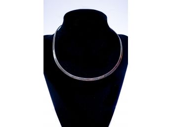 Sterling Silver Choker Narrow Sterling Silver Band With A Hook Clasp