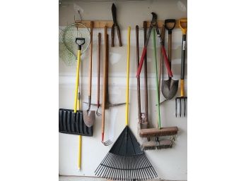 Group Of Yard Tools • Rakes • Shovels • Brooms • Clippers • And More!