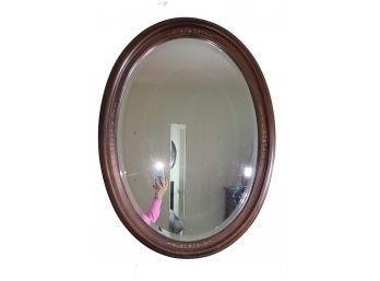 Wood Framed Oval Mirror