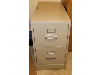 2 Drawer Beige Metal File Cabinet