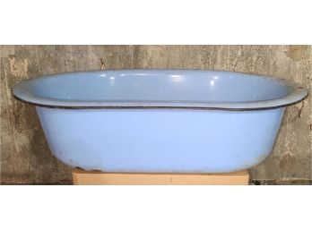 Vintage • Blue Enamel Wash Basin