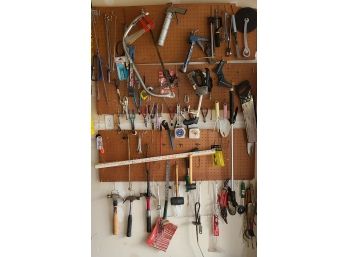 Group Of Miscellaneous Tools • Hammers • Mallets • Chalk Gun • Tape Measures * Etc