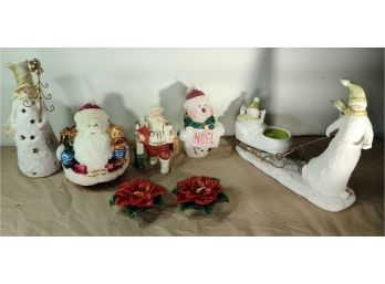 Holiday Decoration Group  • Mixed Candle Decor •  Ceramic Figurines