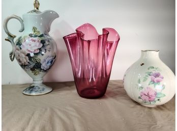 Trio Of Floral Vases