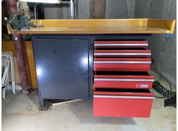 Sears Craftsman Workbench  • With Model 25 • Littletown Vice  & Industrial Bench Lamp