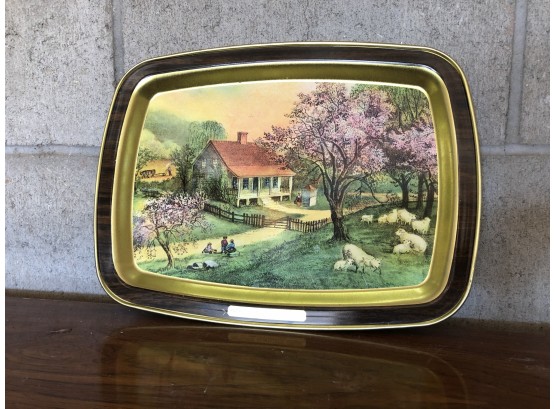 Currier And Ives 'american Homestead Spring' Tin Plate