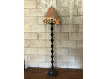 Wooden Lamp With Decorative Shade