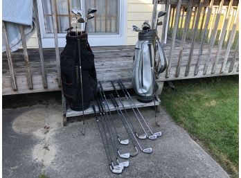 2 Golf Bags With Large Lot Of 27 Clubs