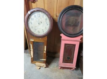 2 Antique Wood Wall Clock Cases Seth Thomas