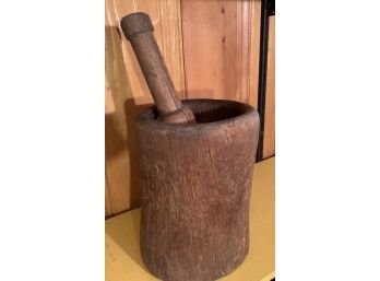 Vintage Wood Mortar & Pestle