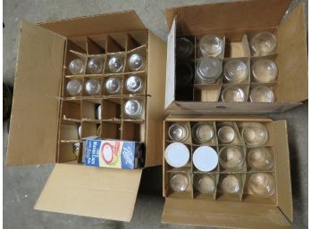 3 Boxes Glass Canning Jelly Jars