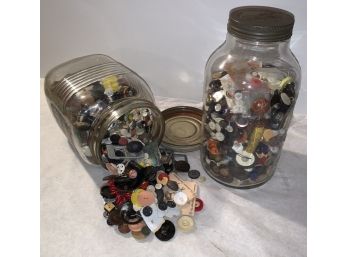 Two Large Jars Of Buttons
