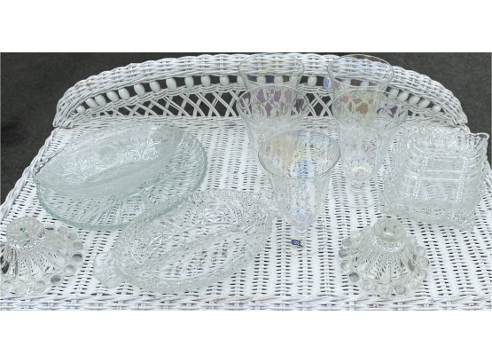 Vintage Lot Of Clear Glass Dishes