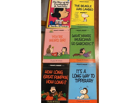 Vintage Lot Of 6 Charles Schultz Peanuts Soft Cover Comic Books