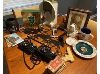 Vintage Box Lot With Antique Hand Drill & More