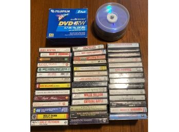Vintage 42 Cassette Tapes Country Music & DVD RW