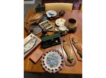 Vintage Box Lot Of Silverplated Dish,Shaving Cup & More