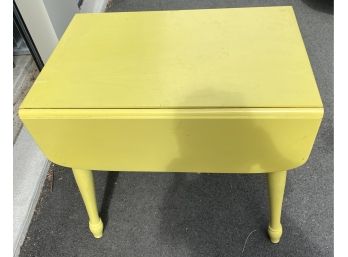Vintage Yellow Painted Wood Drop Leaf Table