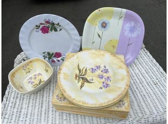 Vintage Melamac Dishes And Cheese Board