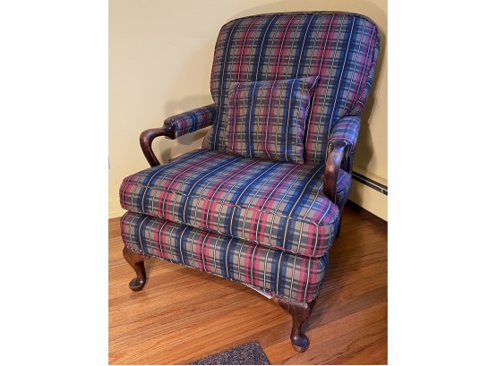 Vintage Plaid Upholstered Bergere