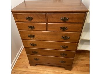 Vintage Baumritter Ethan Allen Tall Hardwood Chest Of Six Drawers