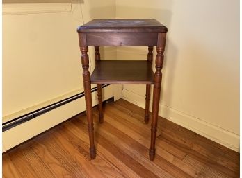 Vintage Two Tier Hardwood Side Table