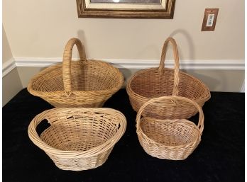 Four Wicker Handle Baskets