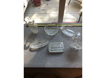Cut Glass  Serving, Display Bowl ,Vase  Lot