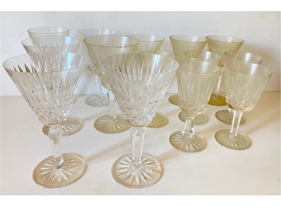 Vintage Waterford Cut Crystal Stemware Wine Glasses, Assorted Styles, 14 Pieces