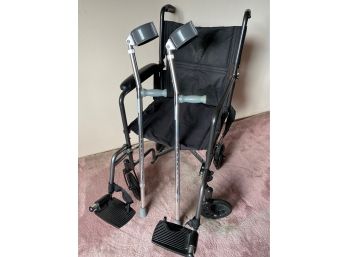 Drive Wheelchair & Metal Crutches