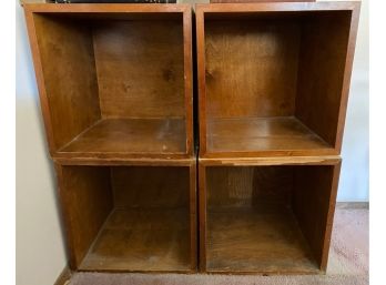 Vintage Wood Storage Boxes, 4 Pieces