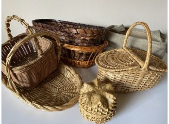 Woven Baskets, 7 Pieces