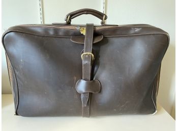 Large Vintage Leather Suitcase By Harrison